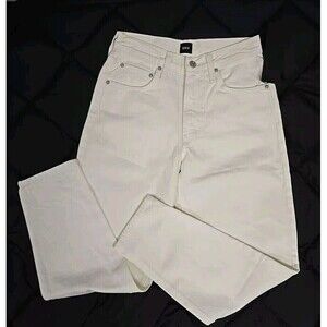 EDWIN Anderson Ankle High Rise Straight Leg Jeans Ivory White Women’s Sz 25 $178